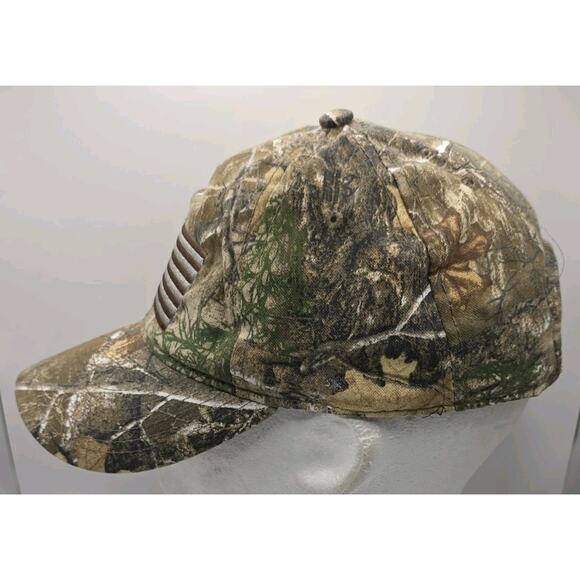 Outdoor Cap Strapback Cap Realtree Edge Camouflage USA Flag Camo Hunting Hat - Picture 3 of 10